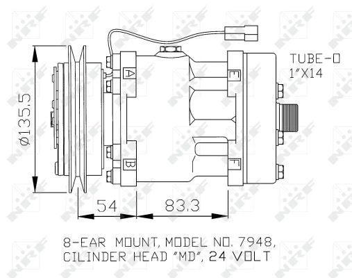 kompresor IVECO klima Ecargo/Etech/Etrakker 32074