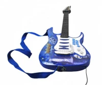 ISO Dětská rocková elektrická kytara na baterie + zesilovač a mikrofon modrá