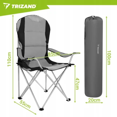 Trizand 2300 Zahradní a kempingová židle polstrovaná, šedá