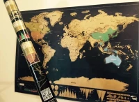 Stírací mapa světa Deluxe 88 x 52 cm černá