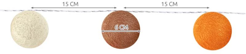 ISO 5704 LED Cotton Ball 10 KS 6cm