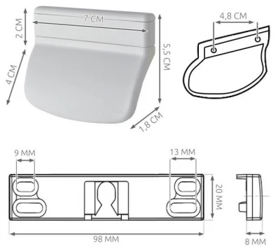 ISO 6464 Balkonové madlo se západkou bílé 