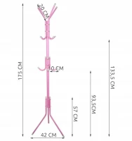 ISO 5344 Stojanový věšák 175 x 42 cm růžový