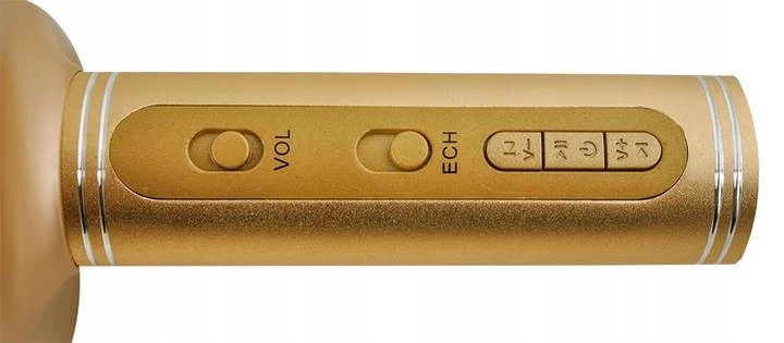 ISO 5861 Karaoke bluetooth mikrofon zlatá