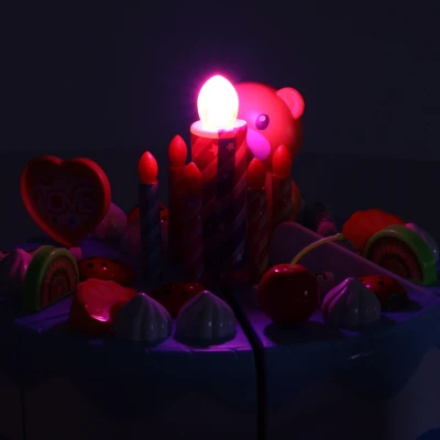 DIY KX7593 Dětský plastový narozeninový dort modrý 80 dílů