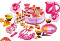 DIY KX7594 Detský plastový narodeninovú tortu ružový 80 dielov