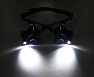 ISO 5712 Brýle s lupou 20x s podsvícením