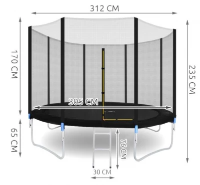 Malatec 5560 Trampolína 305 cm + vonkajšia ochranná sieť + rebrík