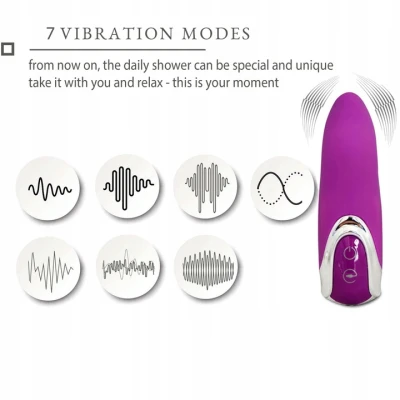 Sensual W66 Mini vibrátor 12 cm, 7 vibračních režimů, fialový