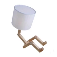 KIK KX7658 Stolní lampa s dřevěnou základnou