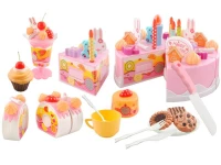 DIY 4504 Dětský plastový narozeninový dort růžový 75 dílů