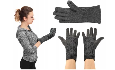 ISO 6412 Zimné rukavice na dotykové displeje 2v1 šedá