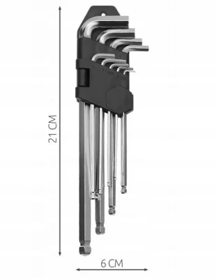 ISO 7063 Imbus Sada klíčů 9ks 1,5-10 mm