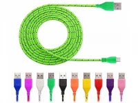ART 002349A Pletený datový kabel z nylonového vlákna, micro USB, 2m