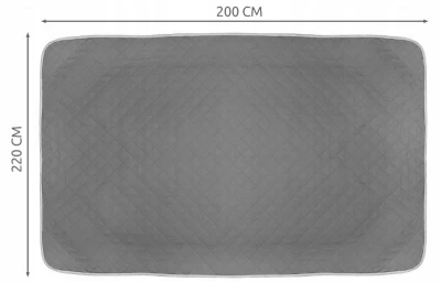 PIRUU HOME Oboustranný přehoz na postel 200 cm x 220 cm sv. šedá - tm. šedá