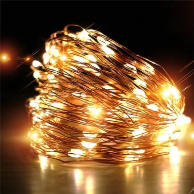 ISO 7266 Světelný řetěz na baterie 100 LED teplá bílá 10m 