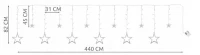 ISO 7114 Svetelný záves hviezdičky 138 LED teplá biela