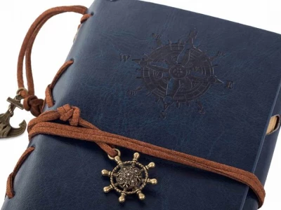 Verk Cestovné denník s kompasom Vintage modrá