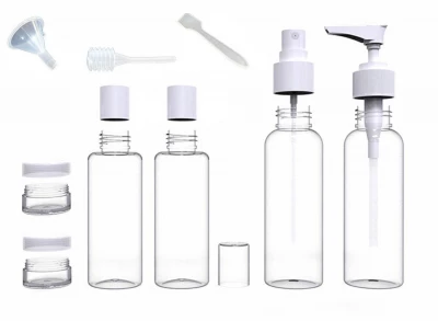 APT AG623 Souprava plastových lahviček a dóz na kosmetiku, 9 dílů
