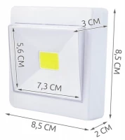ISO 5407 LED 3W vypínač 85x85mm