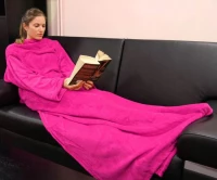 ISO Fleecová deka s rukávy růžová