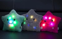 KIK KX7534_8 Plyšová LED hvězda svítící 38 cm zelená
