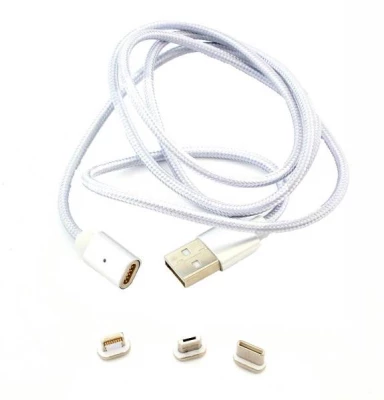 APT AK239C Magnetický USB kábel 3v1 biela