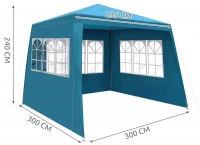 Malatec 1655 Zahradní párty stan 3 x 3 m + 3 boční stěny modrý