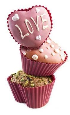 Master Silikónové formy na muffiny 6ks Srdce 7 cm