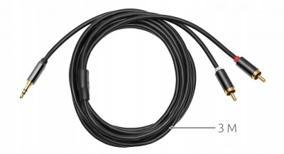 ISO 7469 JACK 3.5 mm konektor - 2x CINCH konektor 3m