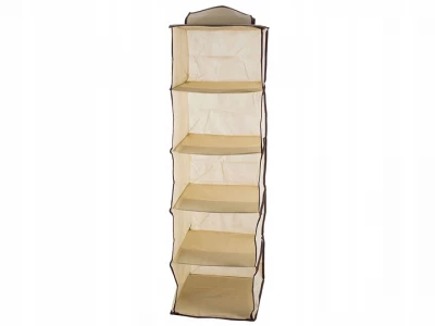Verk 01334 Závesný organizér s 5 priehradkami 30x30x100cm béžová