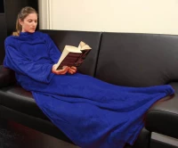 ISO Fleecová deka s rukávy modrá