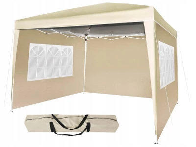 Malatec 7902 Zahradní altán skládací 3 x 3 m + 3 boční stěny béžová
