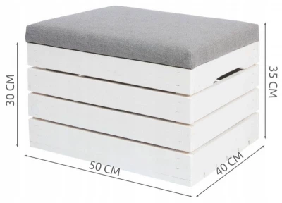 ISO 3636 Taburet s čalúneným vekom 40X50x35cm šedo biela