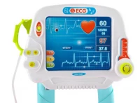 Kruzzel 8245 Lékařský vozík s vyšetřením EKG růžová