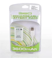 Bateri X-BOX 360 3600mAh + nabíjací kábel - biela