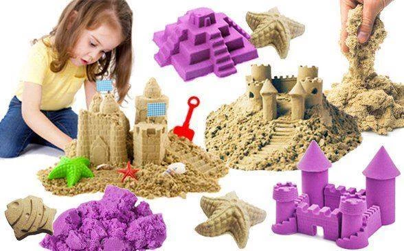 GFT Tekutý kinetický písek velký set 1000 g + formičky 