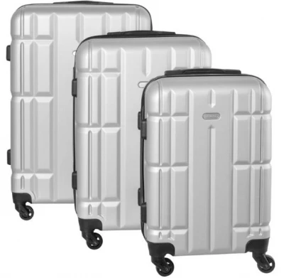 Malatec 8668 Sada 3 Cestovních kufrů ABS, M/L/XL stříbrná