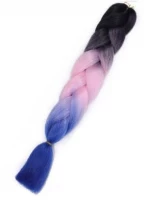 KIK Vlasy Kanelové syntetickej Copánky ombre ružovomodrá