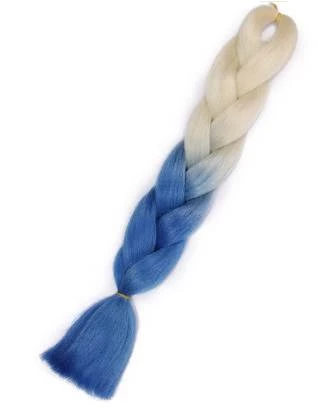 KIK Vlasy Kanelové syntetickej Copánky ombre modroblond