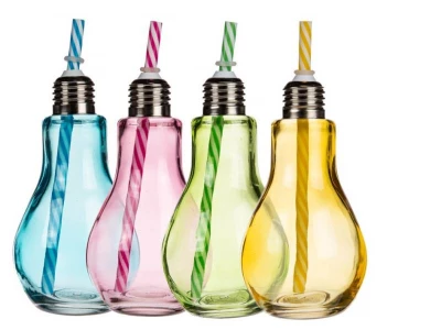 Kemis Pohár se slámkou ve tvaru žárovky 175ml
