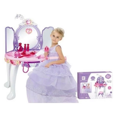 ISO 8673 Toaletní stolek pro holčičky + příslušenství XXL růžová