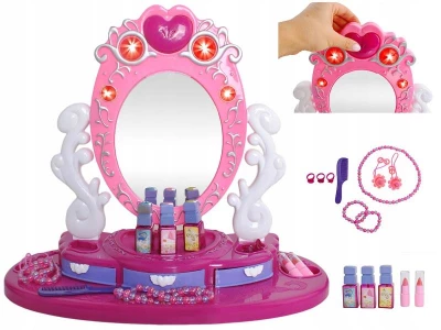 ISO 8674 Toaletní stolek pro holčičky + příslušenství růžová