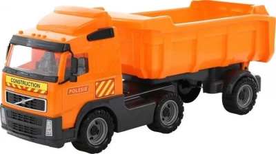 Polesie Auto sklápěčka s návěsem oranžová 59x19x25cm