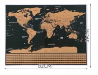 Malatec Velká Stírací mapa světa s vlajkami Deluxe 82 x 59 cm černá