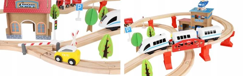 Kruzzel 9362 Drevená vláčkodráha 89 dielov, 390 cm