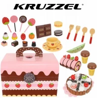 Kruzzel 9355 Dřevěný box plný sladkostí na hraní 