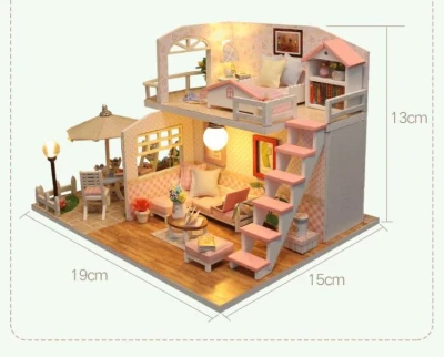 DIY KX6996 Drevený domček pre bábiky poschodový
