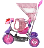 Malatec Trojkolka s vodiacou tyčou Pink basic