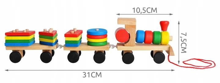 ISO 8243 Dřevěný vláček s tvary pro děti